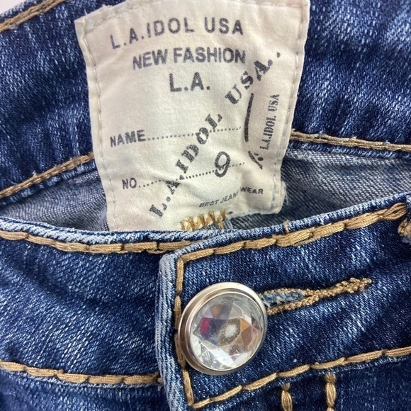 LA Idol USA New Fashion Size 9 Denim Blue Jeans - Picture 6 of 14